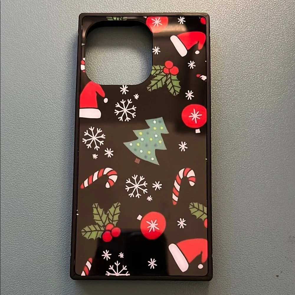 Festive Black Phone Case with Holiday Design - iPhone 13 PRO